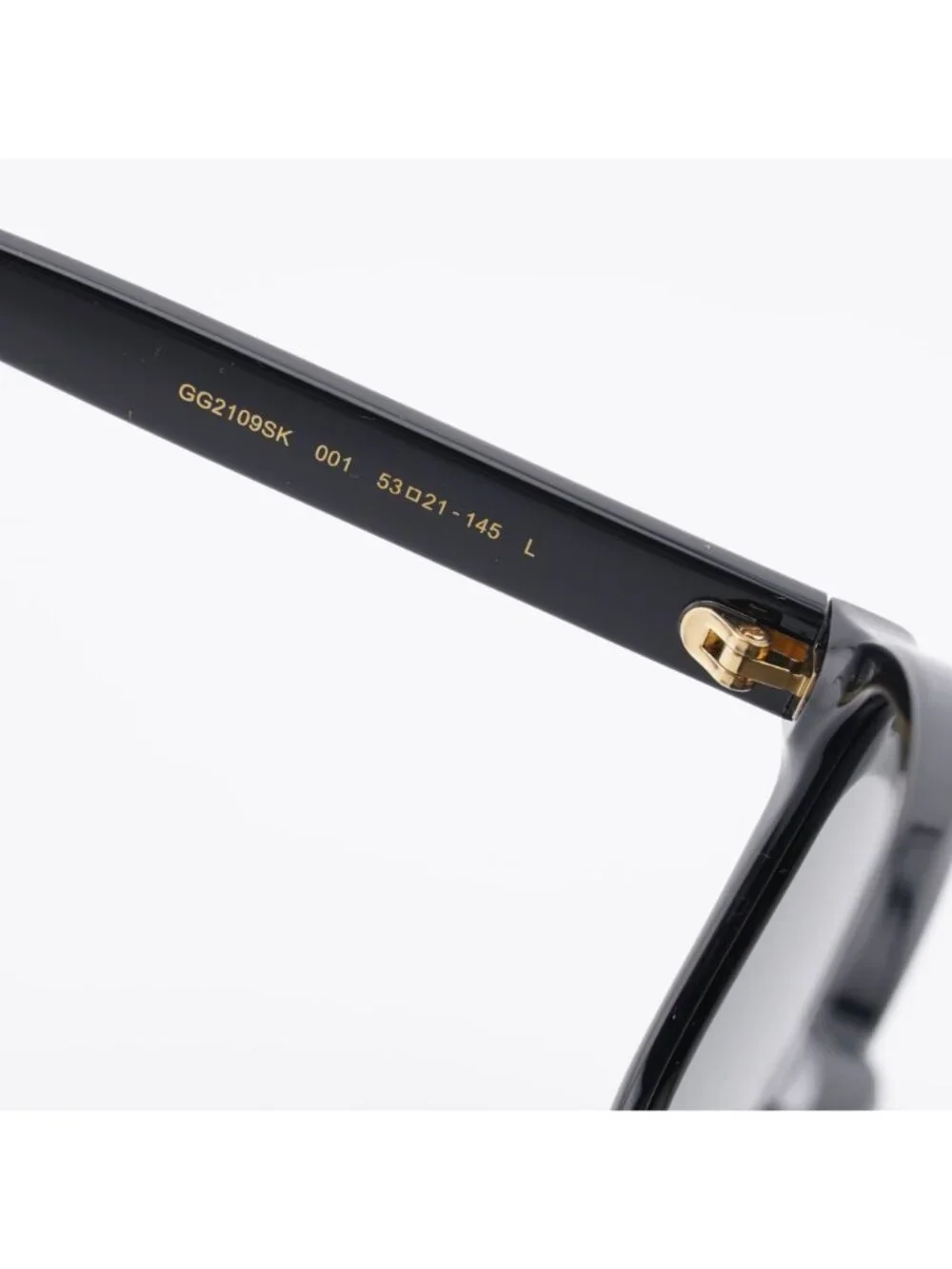 Gucci GG2109SK 001 Sunglasses Black Square Frame, Grey Lenses